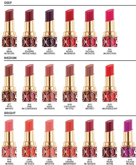 ysl number 19 lipstick|ysl lipstick color chart.